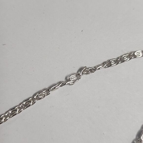 Sterling Silver 925 Boot Charm on Silver Tone Snail Chain Necklace - Picture 2 of 4